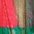 Checked design semi silk saree – Orange with Green