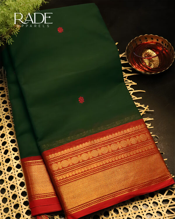 Chettinad Premium Cotton Saree - Rich Green