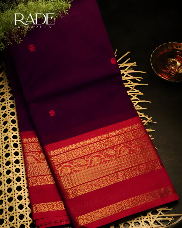 Chettinad Premium Cotton Saree - Voilet