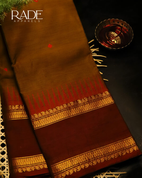 Chettinad Premium Cotton Saree - Crisp Brown